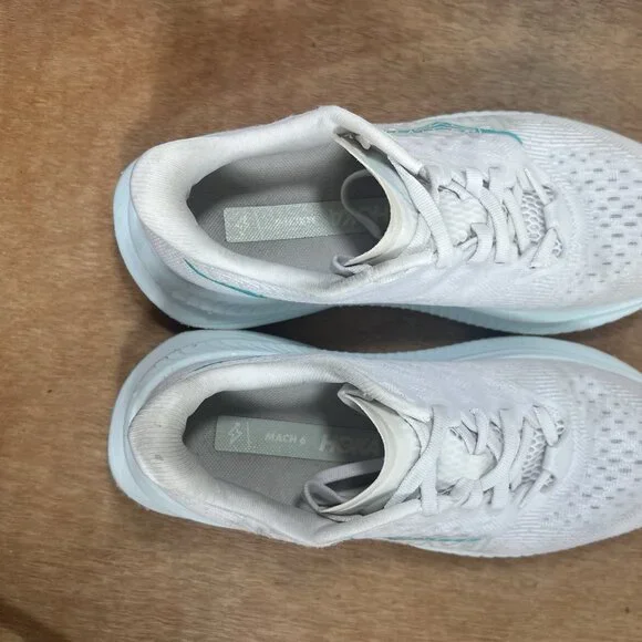 Hoka One One Mach 6 Womens Size 6.5 White Athletic Running Shoes Sneakers - Picture 8 of 9